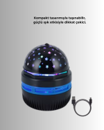 USB Galaxy Projektör Lamba – Romantik Atmosfer, Çocuk Odası, Parti ve Düğün Işığı - Görsel 3