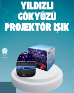 Döner Galaxy Projektör Gece Lambası – Ay ve Yıldız Işıklı Atmosfer Lamba, USB Bağlantılı - Görsel 5