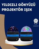 360° Dönen Galaxy Projektörlü Gece Lambası – Star Master Yıldızlı Gökyüzü Efekti - Görsel 5