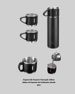 304 Çelik Termos Seti | 2 Bardaklı, 500 ml, Uzun Süre Isı Koruma - Görsel 4
