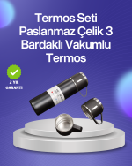 Isıyı Uzun Süre Koruyan 500 ml Termos Seti | Çelik Gövde, 2 Bardaklı, Hediye Kutulu - Görsel 5