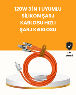 Çoklu Cihaz Dostu 120 W Hızlı Şarj Kablosu – Tek Kablo ile Her Cihaz Elinizin Altında - Görsel 5