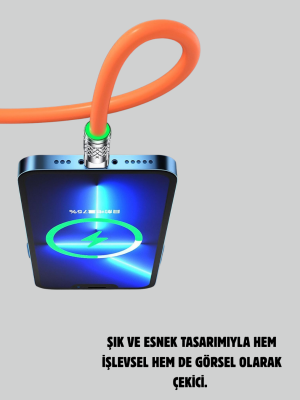 120W Şarj Destekli 3’ü 1 Arada Çoklu Şarj Kablosu – 1.2 Metre