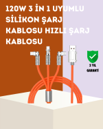120 W Hızlı Çözüm Sunan 3'ü 1 USB Şarj Kablosu– Sağlam Gövde - Görsel 5