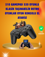 Çocuklar ve Yetişkinler İçin Uygun 500 Oyunlu Taşınabilir Mini Retro El Konsolu - Görsel 5