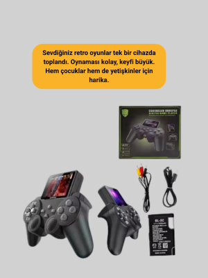 Çocuklar ve Yetişkinler İçin Uygun 500 Oyunlu Taşınabilir Mini Retro El Konsolu