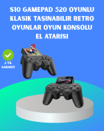 2.4 İnç HD Renkli Ekranlı 500-in-1 Taşınabilir Retro Oyun Konsolu, Kablolu TV Bağlantısı ve Uzun Pil Ömrü - Görsel 5