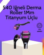 Evde Güvenli Kullanım İçin Titanyum Derma Roller – Siyah Saplı - Görsel 5