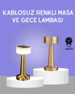Touch Gece Lambası – Dokunmatik Kontrol, Kablosuz Kullanım, Metal Gövde - Görsel 5