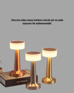 Touch Gece Lambası – Dokunmatik Kontrol, Kablosuz Kullanım, Metal Gövde - Görsel 4