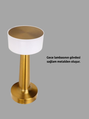 Şarj Edilebilir LED Masa Lambası – USB Girişli, Metal Yapı