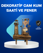 Deniz Feneri Tasarımlı Ahşap Kum Saati – Retro Masa Aksesuarı - Görsel 5