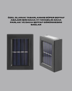 Şeffaf Abajurlu Duvar Tipi Solar Işık - Görsel 2