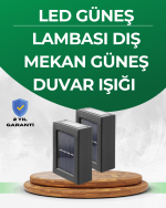 Şeffaf Abajurlu Duvar Tipi Solar Işık - Görsel 5