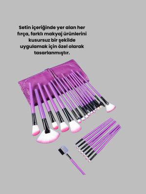 Fondöten, Allık ve Far Uygulamalarına Uygun 12 Parça Makyaj Fırça Takımı Ergonomik Saplı