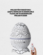 14 Renkli Nebula Yıldız Projektör + Müzik + Gürültü Cihazı + Zamanlayıcılı - Görsel 4
