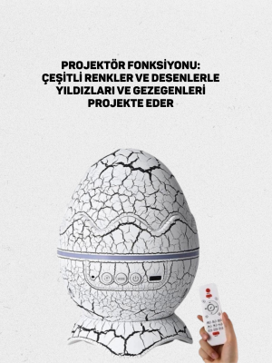 Dinozor Yumurtası Tasarımlı Gece Lambası – Müzik ve Işık Senkronizasyonlu