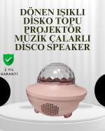 Sesle Etkileşimli Yıldız Projektörlü Gece Lambası – Bluetooth Hoparlörlü, USB Girişli, Dönen Okyanus - Görsel 5