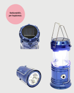Güneş Enerjili Kızaklı Şarjlı Büyük Boy Kamp Feneri – USB Çıkışlı, Katlanabilir, Çok Fonksiyonlu - Görsel 4