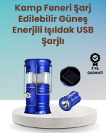 Şarj Edilebilir Güneş Enerjili Kızaklı Kamp Feneri – USB Çıkışlı, Katlanabilir, Dayanıklı ve Çok Fonksiyonlu - Görsel 5