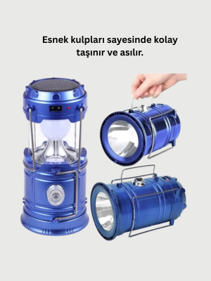 USB Şarjlı Çok Fonksiyonlu Kamp Feneri – Taşınabilir ve Dayanıklı