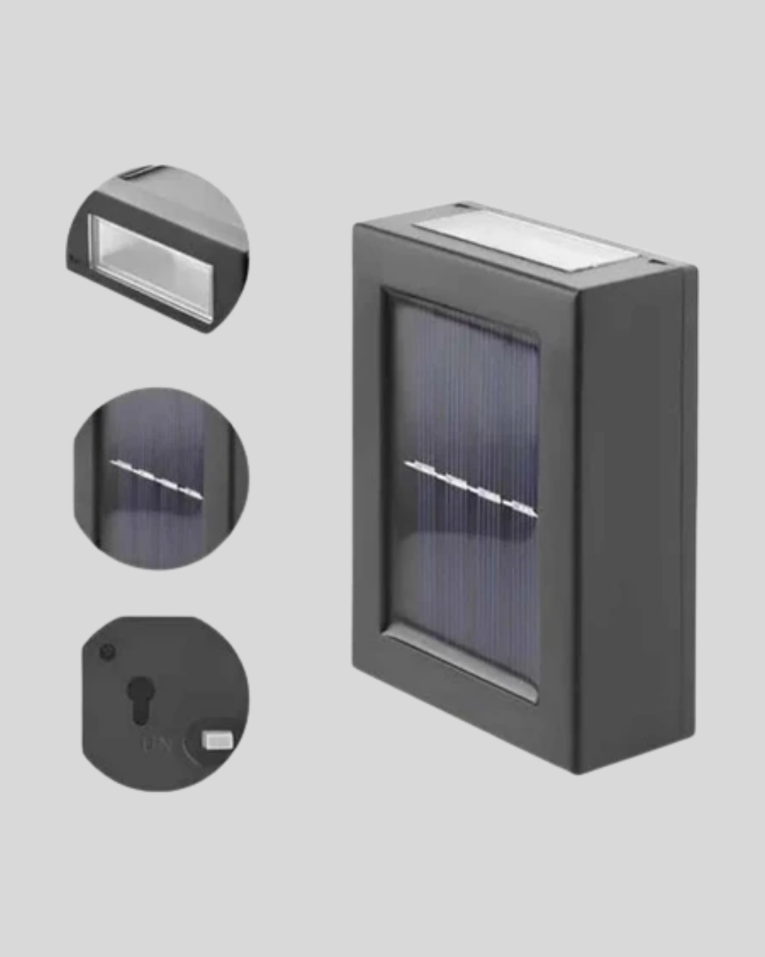 1238640_4-82.png Solar Güçlü 6 LED Dış Mekan Lambası – Otomatik Aç/Kapa Işık Sensörlü Aydınlatma - Görsel 1