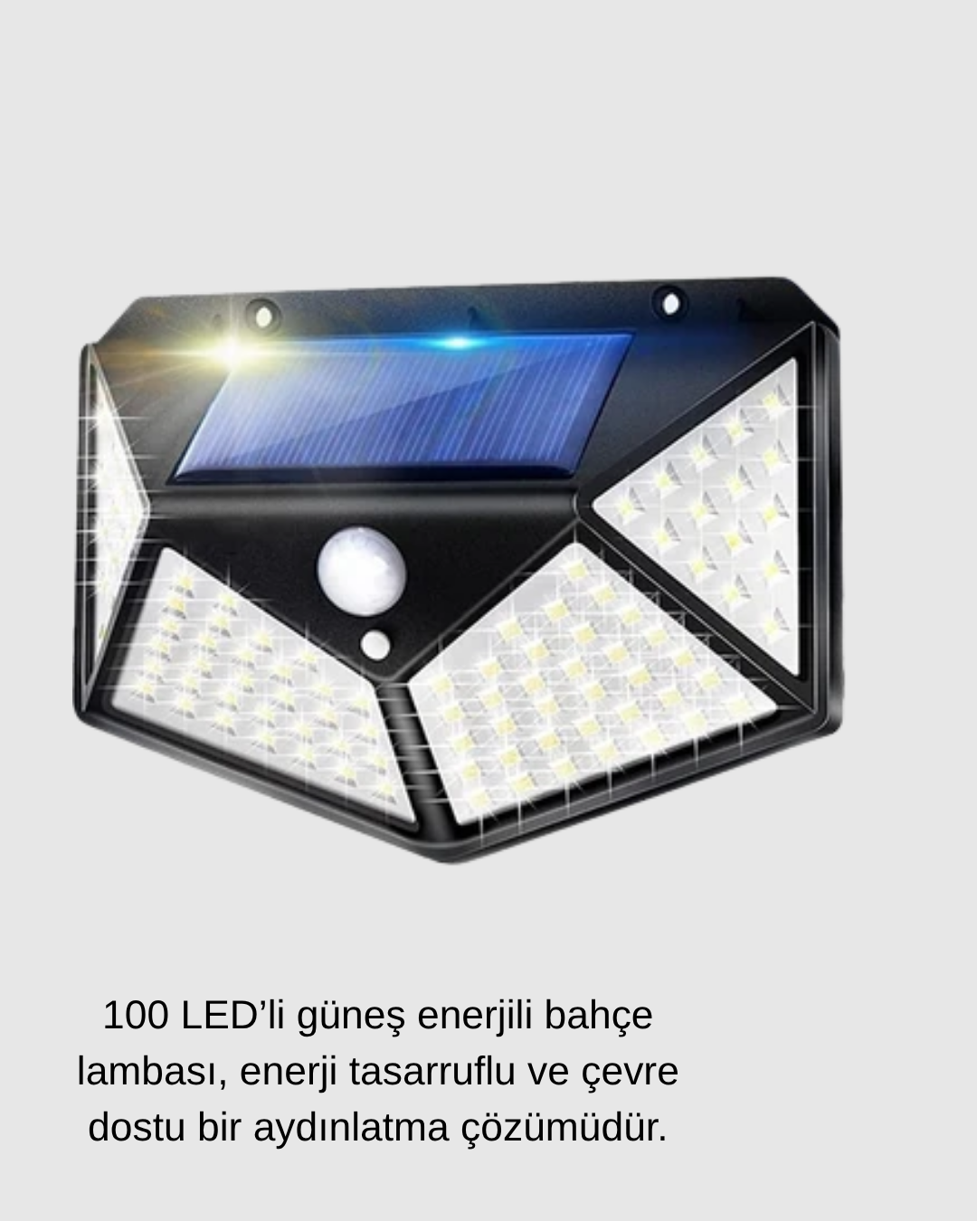 1238642_4-81.png Solar Güçlü 100 LED Bahçe Lambası – Enerji Tasarruflu, Suya Dayanıklı ve Geniş Açılı Işık - Görsel 1