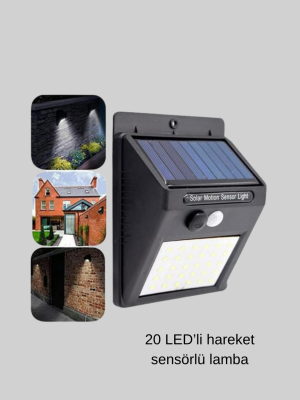 Solar Güçlü LED Dış Mekan Lambası – Güneş Enerjisiyle Şarj Olan Sensörlü Bahçe Işığı