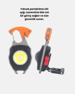 Mini LED Anahtarlık Fener – Şişe Açacağı, Tornavida, Düdük ve USB Şarj Özellikli - Görsel 4