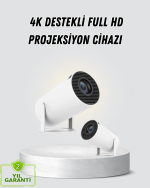Full HD 4K Destekli Akıllı Projeksiyon – 130 inç Ekran, Uzun Ömürlü Ampul ve Çoklu Giriş - Görsel 5