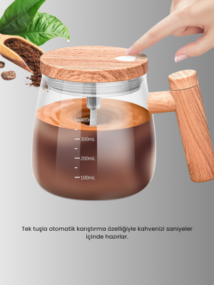 Isıtıcılı Manyetik Karıştırıcı Kupa – 400 ml, C Tipi Şarjlı, Akıllı Tasarım