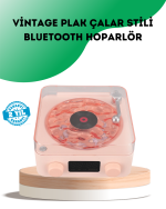 Retro Bluetooth Hoparlör – Kristal Ses, Gece Lambası, Saatli Tasarım - Görsel 5