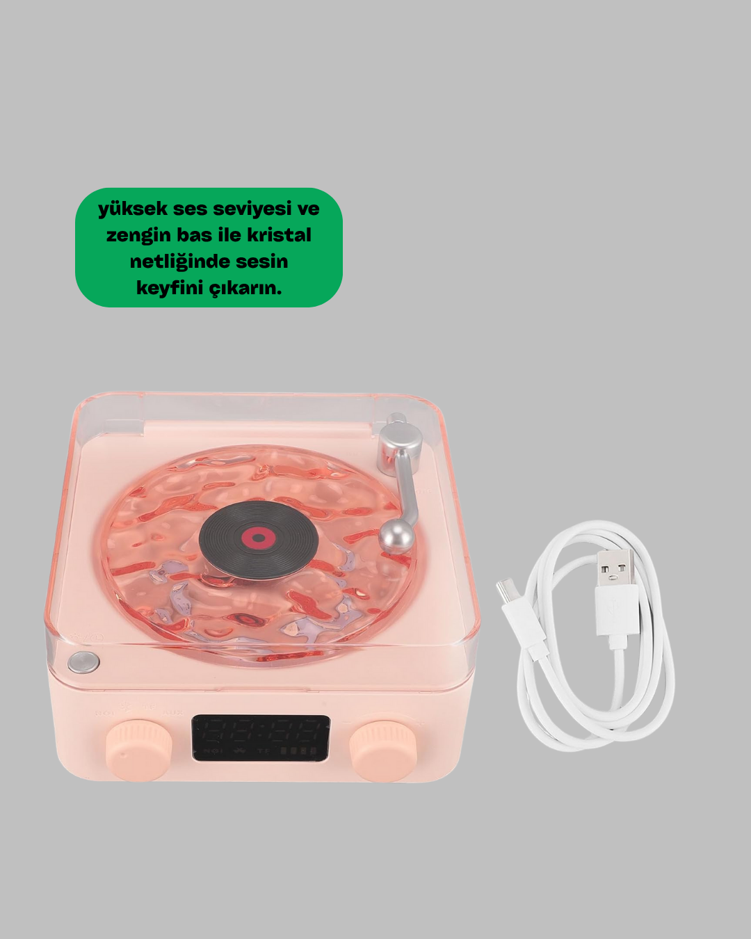 1238734_7-122.png Retro Bluetooth Hoparlör – Kristal Ses, Gece Lambası, Saatli Tasarım - Görsel 1