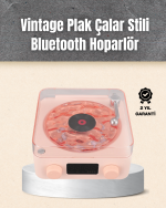 Retro Bluetooth Hoparlör – Yumuşak Gece Lambası ve Saat Göstergeli - Görsel 5