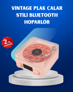 Retro Saatli Bluetooth Hoparlör – Gece Lambalı Kristal Ses Kalitesi - Görsel 5