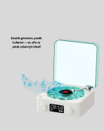Stereo Sesli Gece Lambalı Bluetooth Hoparlör – Şık Vintage Tasarım - Görsel 4