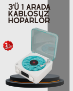 Stereo Sesli Gece Lambalı Bluetooth Hoparlör – Şık Vintage Tasarım - Görsel 5
