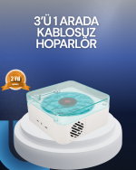 Bluetooth Hoparlör – 3-ü-1 Saatli Gece Lambası ve Vintage Tasarım - Görsel 5