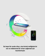 Kablosuz Şarjlı Bluetooth Hoparlör ve Gece Lambası – NFC, FM Radyo, RGB Işık - Görsel 3