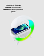 Kablosuz Şarjlı Bluetooth Hoparlör ve Gece Lambası – NFC, FM Radyo, RGB Işık - Görsel 4