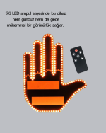 176 LED Amber Renkli El Hareketiyle Kontrol Edilen Motosiklet Dönüş Sinyali - Görsel 2