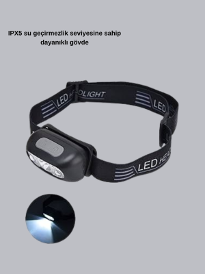 Şarjlı LED Kafa Feneri | 4 Modlu Akıllı Sensörlü Far | Su Geçirmez IPX5 Kamp ve Balıkçı Lambası