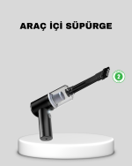 Mini Şarjlı Araç Süpürgesi – 120W Güçlü Motor, 5500PA Vakum Emiş, Yıkanabilir Filtre - Görsel 5