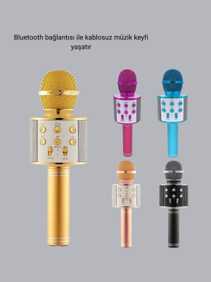Taşınabilir Karaoke Mikrofon – Bluetooth, USB ve AUX Girişli