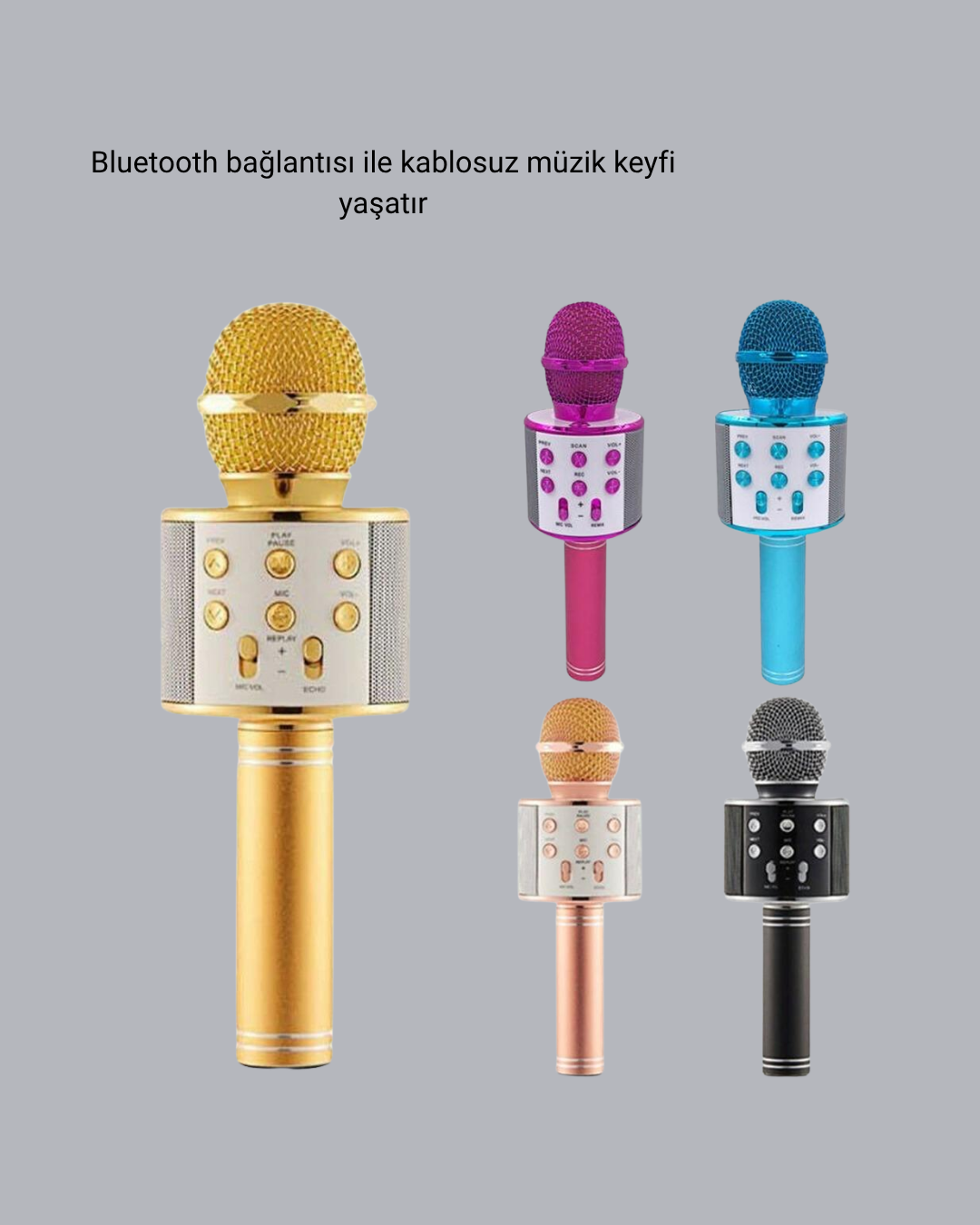 1238918_4-150.png Taşınabilir Karaoke Mikrofon – Bluetooth, USB ve AUX Girişli - Görsel 1