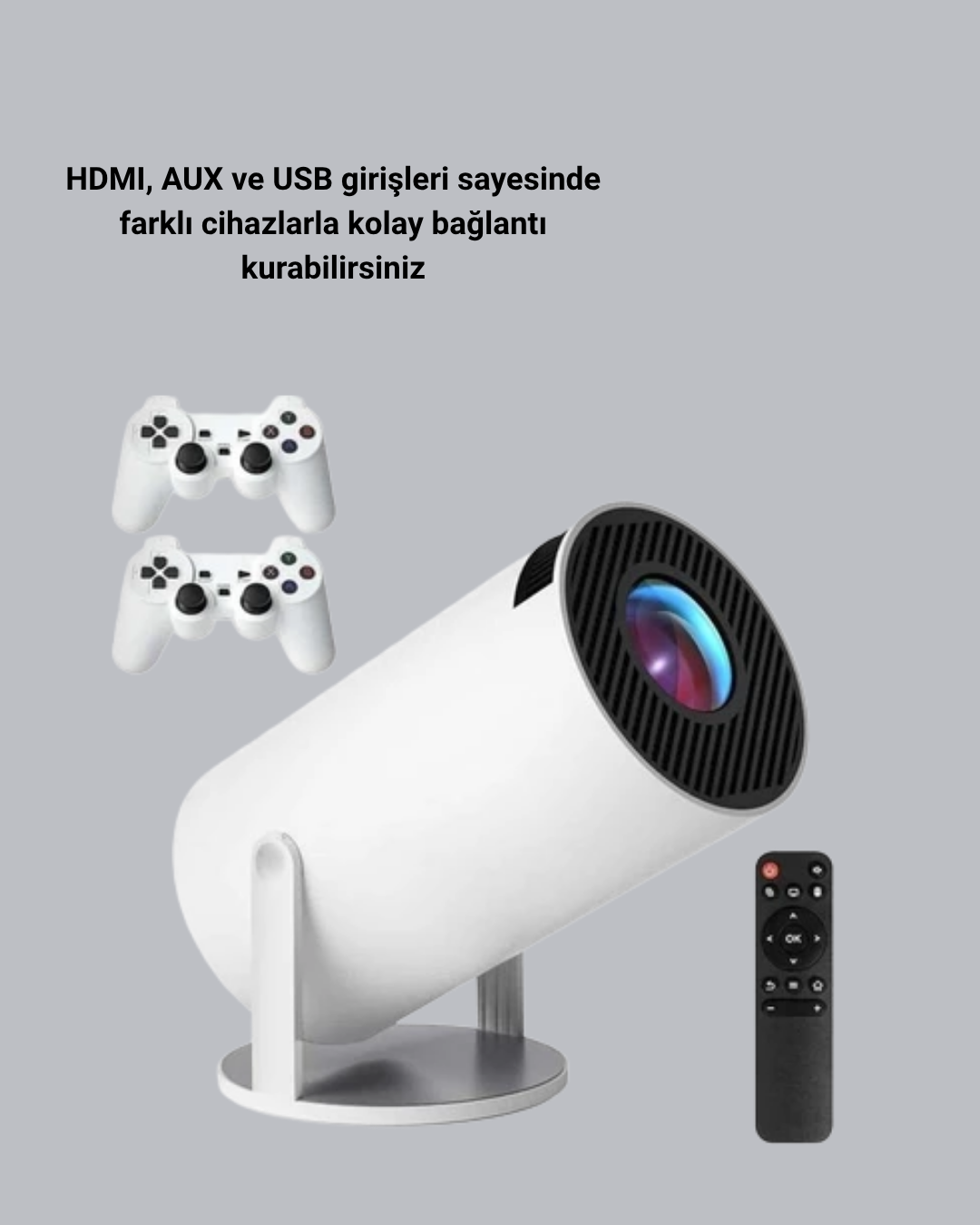 1238958_4-162.png 4K Wi-Fi 6 Projeksiyon Cihazı – 10.000+ Oyun Desteği, Kablosuz Bağlantı ve Çoklu Giriş Portları - Görsel 1