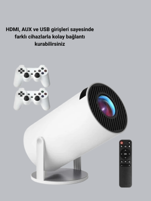 Wi-Fi 6 ve Bluetooth 5.0 Destekli 4K Akıllı Projeksiyon Cihazı