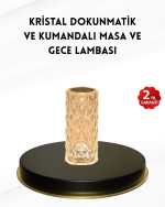 Kristal Tasarımlı RGB LED Gece Lambası – Kumandalı, Renk Değiştiren Dekoratif Işık - Görsel 5