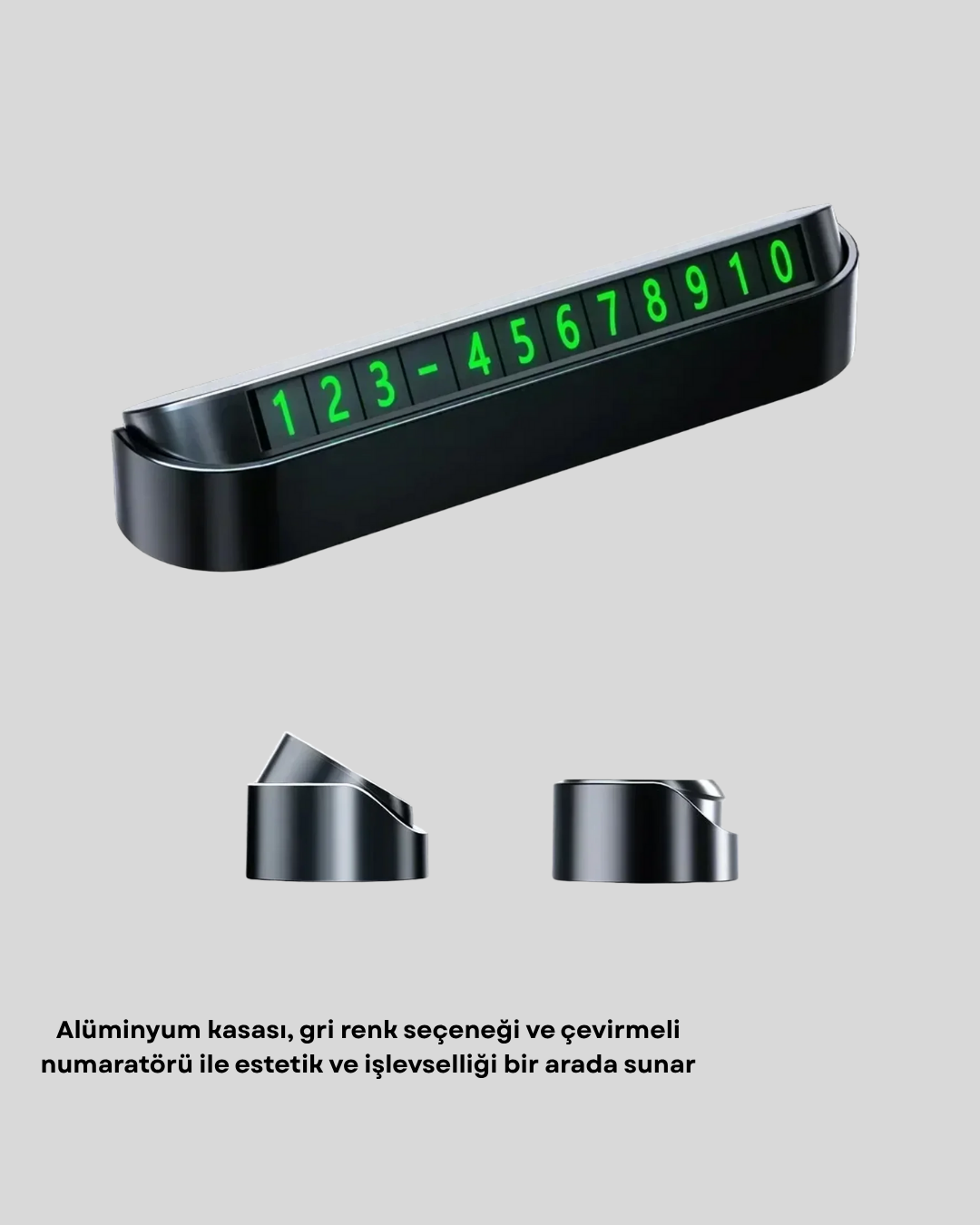 1238985_4-179.png Alüminyum Kasa Gri Çevirmeli Araç İçi Telefon Numaratörü - Görsel 1
