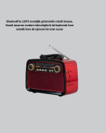 Bluetooth’lu LED Işıklı Nostaljik Müzik Kutusu – Ahşap Dokulu, Vintage Tasarım ve Yüksek Ses Kalitesi - Görsel 2